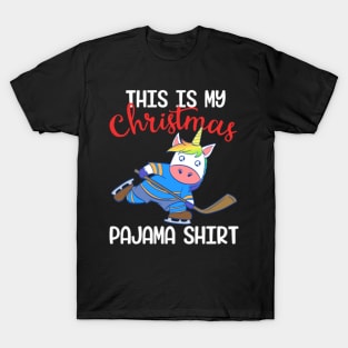 Unicorn This Is My Pajama Shirt Christmas Design T-Shirt